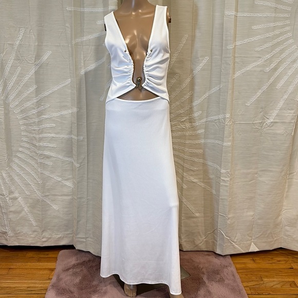 CHRISTOPHER ESBER PLUNGE NECKLINE POLAR ORBIT DRESS - Picture 4 of 13